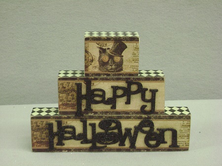 KK-40809B Vintage Hallloween 3 Brick Tabletop Sign