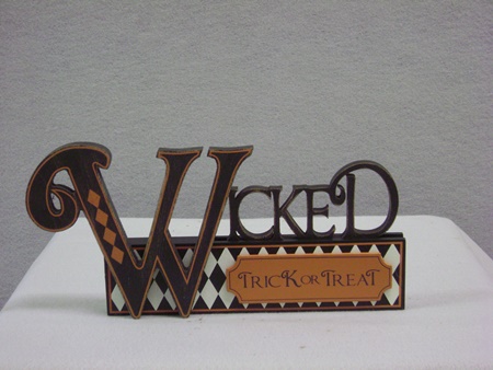 KK-41391B Wicked Black and Orange Wooden Sign