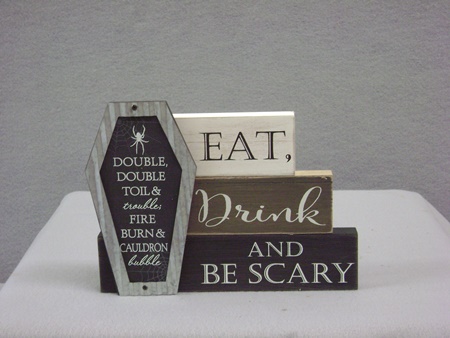 KK-41406A Coffin Halloween Brick Tabletop Sign