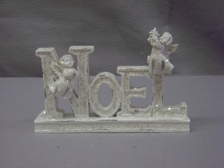 KK-51370D White Glitter Noel Angel Word Cutout
