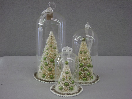 KK-52029A Set of 3 Trees in Glass Domes