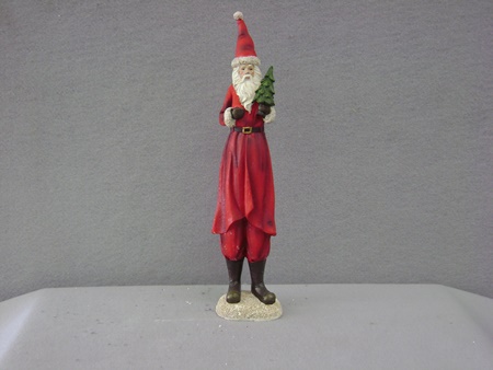 KK-52679C Red Resin Santa Holding Gifts