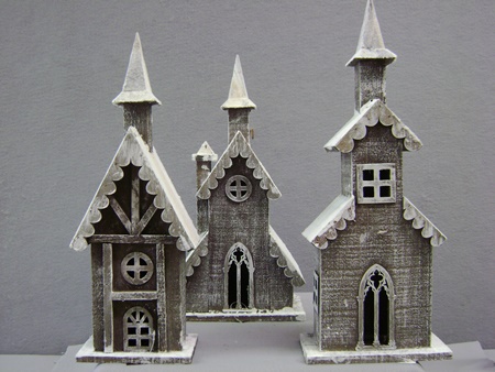 KK-52694F Weathered Wood Churches Set/3