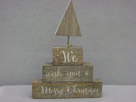 KK-52864A Barn Board Pyramid Tabletop Sign