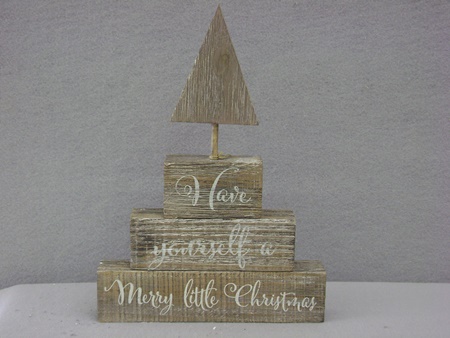 KK-52864C Barn Board Pyramid Tabletop Sign