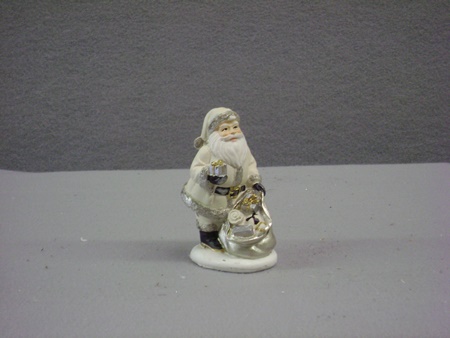 KK-53906A Cream & Black Resin Santa