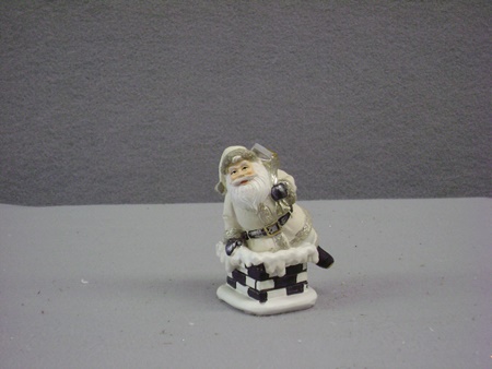 KK-53906C Cream & Black Resin Santa