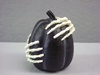 KK-41327B Tall Black Resin Pumpkin with Skeleton Hand