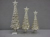 KK-52000A Set of 3 Silver Mercury Christmas Trees