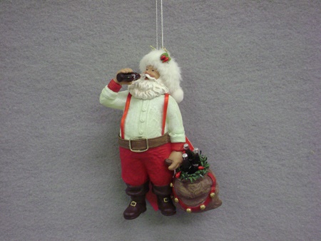 KA-CC9162 Santa Drinking Coke w/ Sack & Bottles