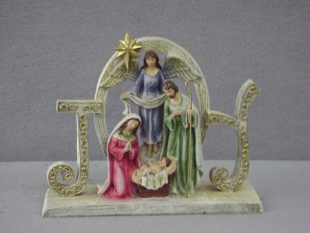 KA-J8932 "Joy" with Holy Family & Angel Tabletop Piece