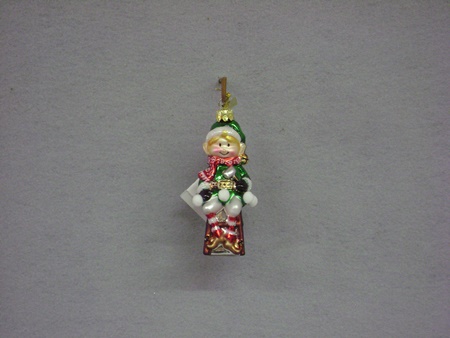 KA-NB1151 Noble Gems Glass Elf Sitting Ornament