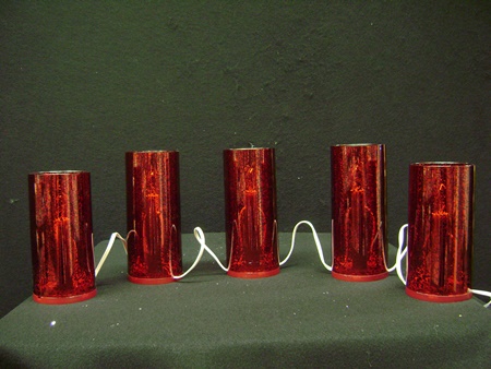 MW-633830 Red Pillar Electric Candle (5pc)