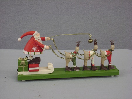 KK-53643A Light Green & Red Whimsical Santa and Reindeer