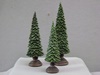 KK-53894A Emerald Green Glittered Trees on Pedestal Set/3