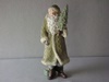 KK-54296B Glittered Resin Santa in Olive Green Coat