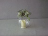 KK-54679B Icy Mistletoe/Pine Glass LED Flicker Ornament